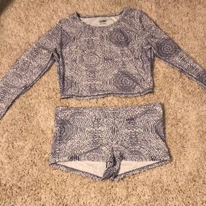 Two piece rash guard swimsuit
